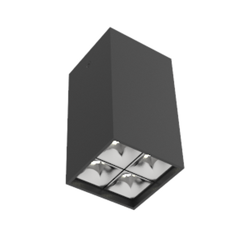 Светодиодный светильник VARTON DL-Box Reflect Multi 14 Вт 2x2 накладной 4000 К 80х80х150 мм RAL9005 черный муар кососвет DALI