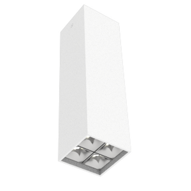 Светодиодный светильник VARTON DL-Box Reflect Multi 14 Вт 2x2 накладной 3000 К 80х80х300 мм RAL9003 белый муар 24° DALI